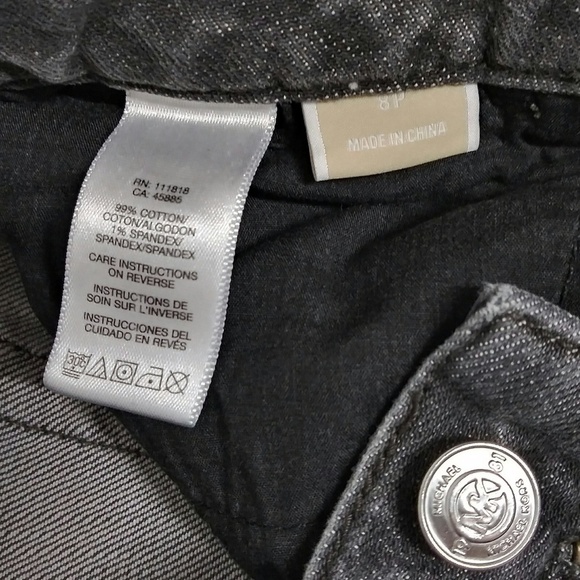 Michael Kors Gray Colored Denim Five Pocket Mid Rise Straight Leg Jean - Picture 7 of 8